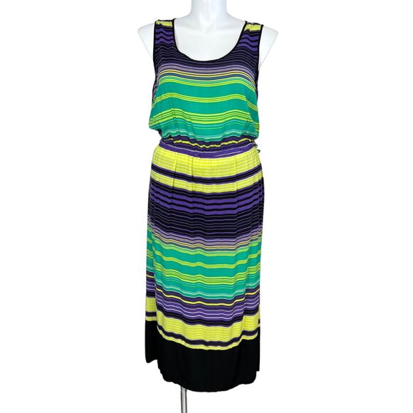 In the MIx Womens Maxi Sundress Lightweight Striped Blouson Multicolor 2X - Picture 1 of 10